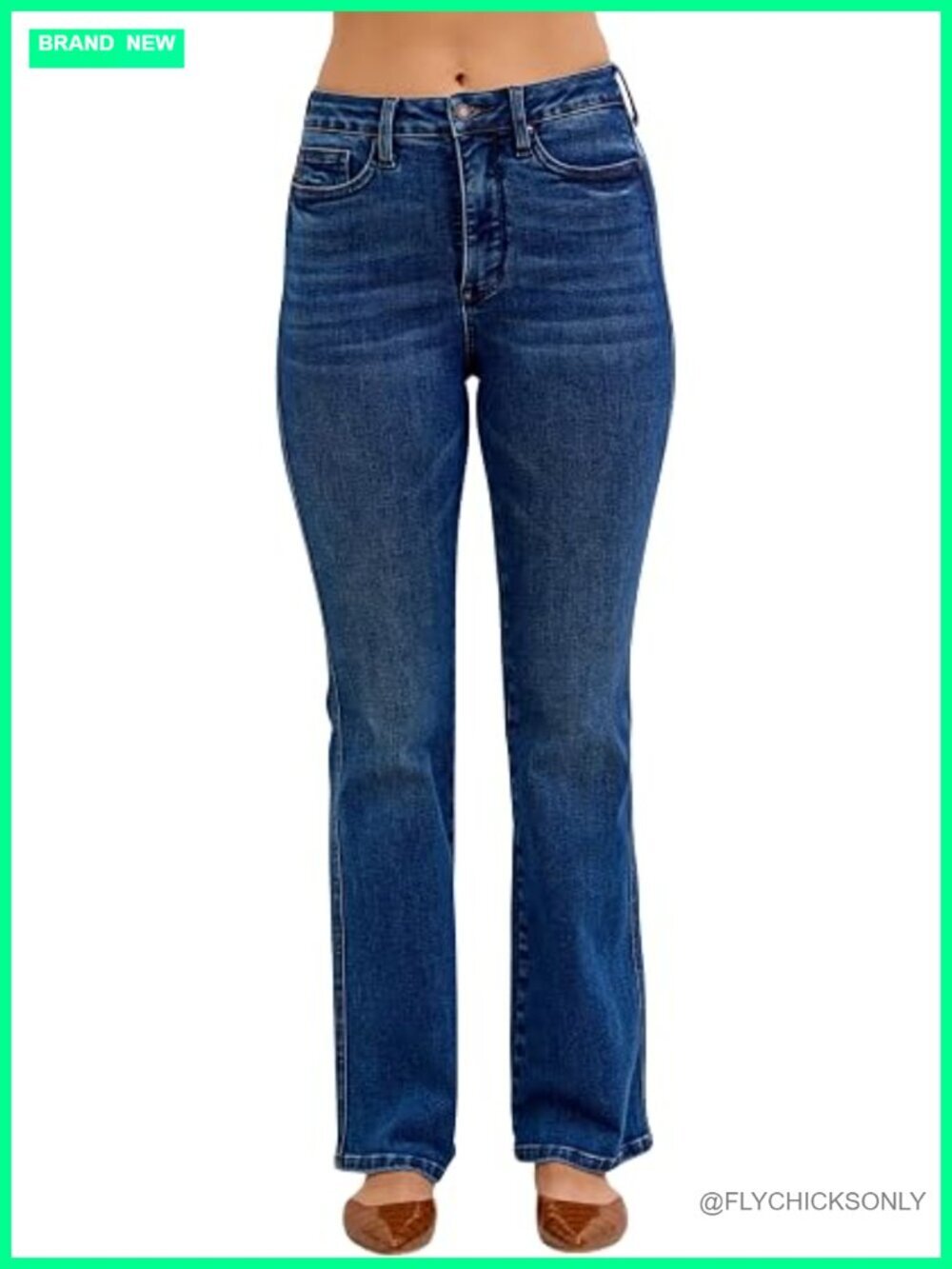 High Waist Tummy Control Bootcut Jeans Short Inseam 30"